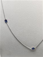 Collier Gemoro Femme Zaffiri in Or blanc Zaffiro blu 1.24 Ct PC246BIA.ZF - PC246BIA.ZF
